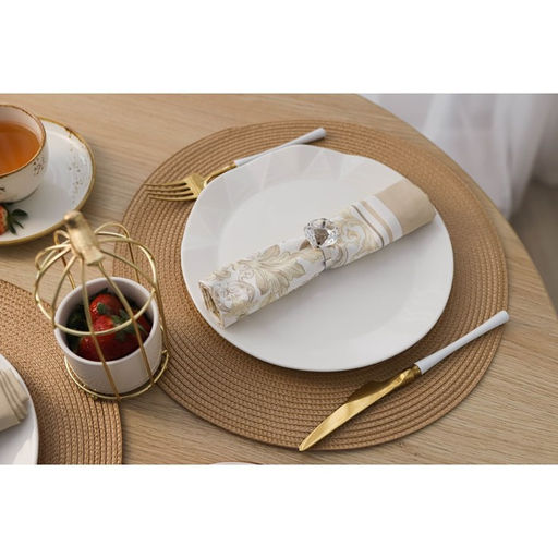 Салфетка сервировочная на стол Доляна Лофт, d=38 см, цвет песочный  фото 5