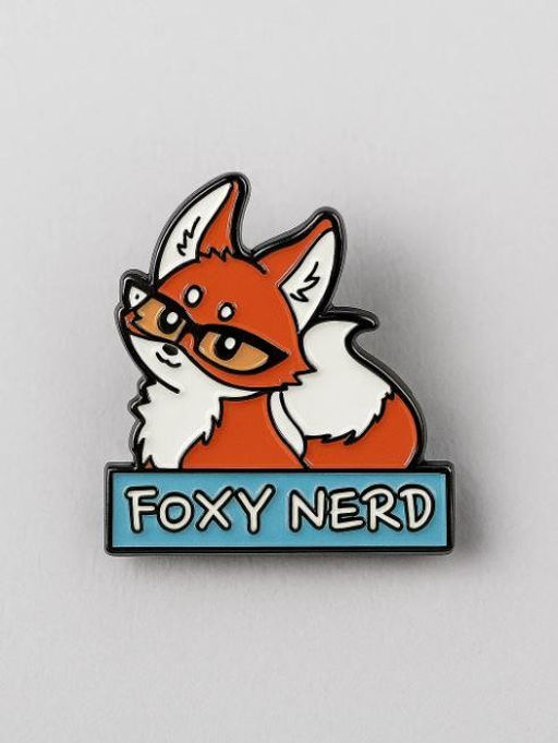 Значок металлический iLikeGift "Foxy Nerd"