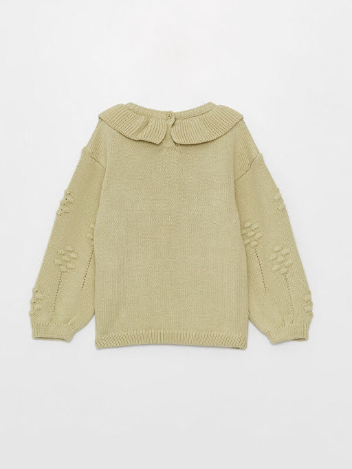 Bisiklet Yaka Kendinden Desenli K?z Bebek Triko Kazak - Waikiki фото 2