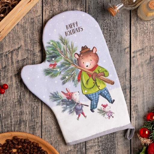Цена за 2 шт. Варежка-прихватка Magic winter, 20?27 см, саржа, 100% хлопок, ватин 250 г/м?