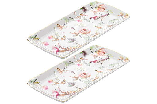 Набор 2 блюд 25*11,5*1,5 см Певчие птички NEW BONE CHINA, фарфор - Elan gallery фото 5