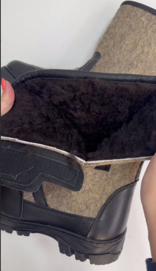 ВИДЕООБЗОР Сапоги мужские войлочные Мансур, на липучках, литая подошва - Мирунт фото 6