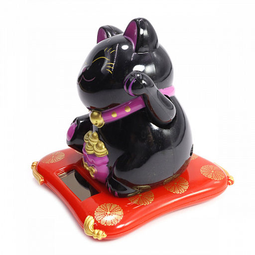 Манеки Неко оберег на процветание Манящий кот черный