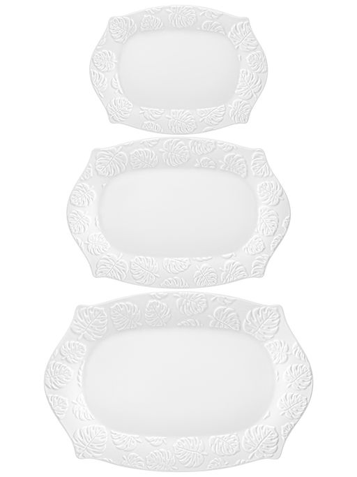 Набор 3 фигурных блюд 30,5*20,5*3,5 см Тропики, фарфор - Elan gallery фото 5