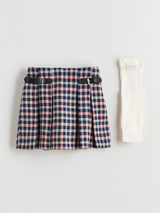 Beli Lastikli K?z ?ocuk ?ort Etek ve K?lotlu ?orap