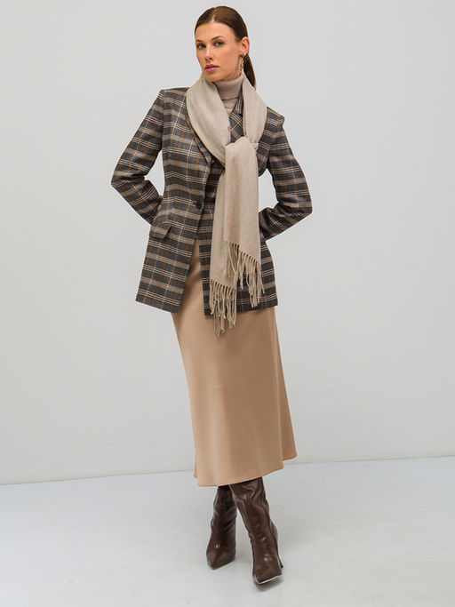 в составе шерсть Большой, мягкий, теплый двусторонний однотонный палантин - Tantino фото 2