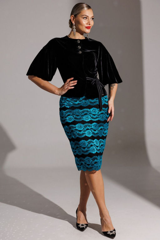 Костюм Мода Юрс 25-2623 черный_бирюза