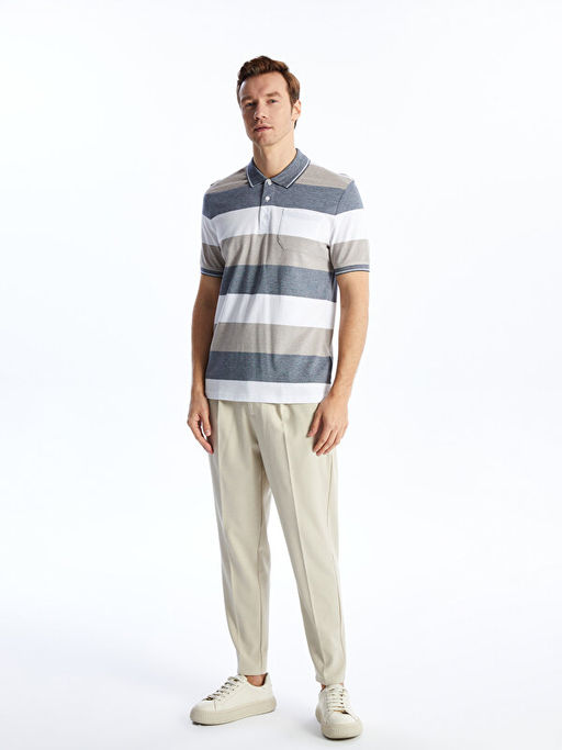 Polo Yaka K?sa Kollu Renk Bloklu Pike Erkek Ti??rt