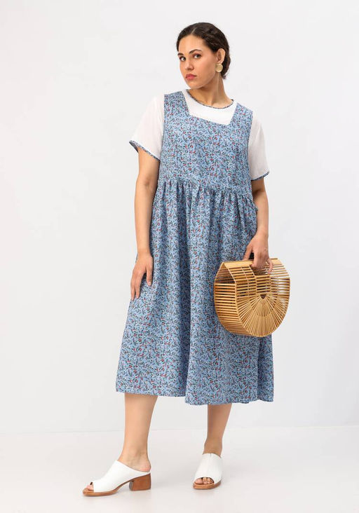 Комплект: сарафан+блузка голубой