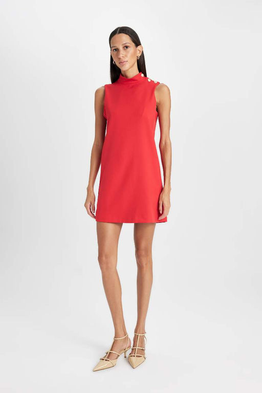 Мини-платье без рукавов с полуводолазкой - Defacto фото 2