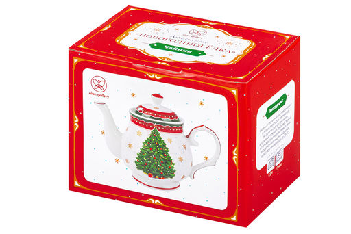 Чайник 380 мл 17*10*12 см Новогодняя елка красный узор NEW BONE CHINA - Elan gallery фото 24