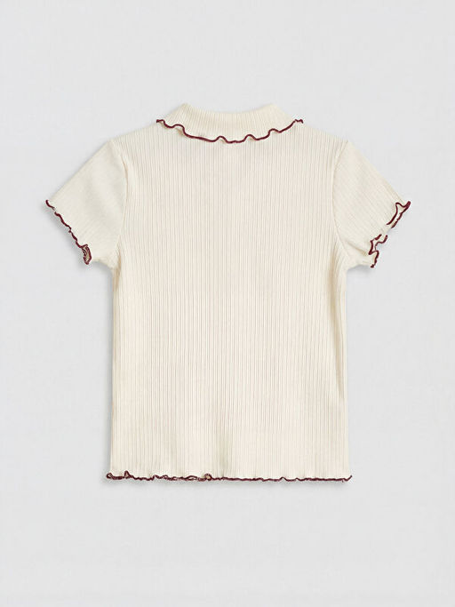 Bebe Yaka Bask?l? K?z ?ocuk Ti??rt