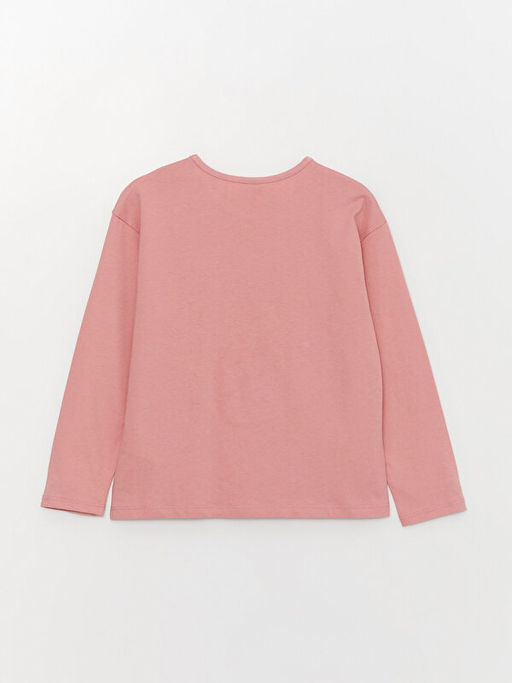 Bisiklet Yaka Bask?l? Uzun Kollu K?z ?ocuk Ti??rt - Waikiki фото 2