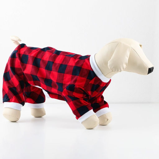 Костюм для животных красно-черный в клетку, S (ДС 31, ОШ 32-34, ОГ 47-51) - Пушистое счастье фото 2
