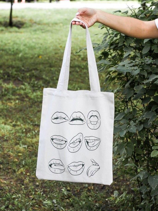 Эко-шоппер из 100% хлопка "LIPS"