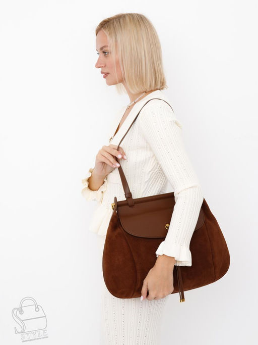 Сумка женская кожаная 1044M brown Polina&Eiterou