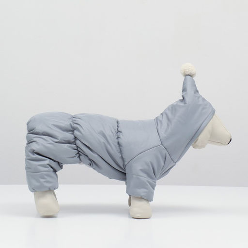 Комбинезон зимний для животных, флисовый подклад, 3XL (ДС 36-38, ОШ 36-37, ОГ 48-52), серый - Simaland фото 2