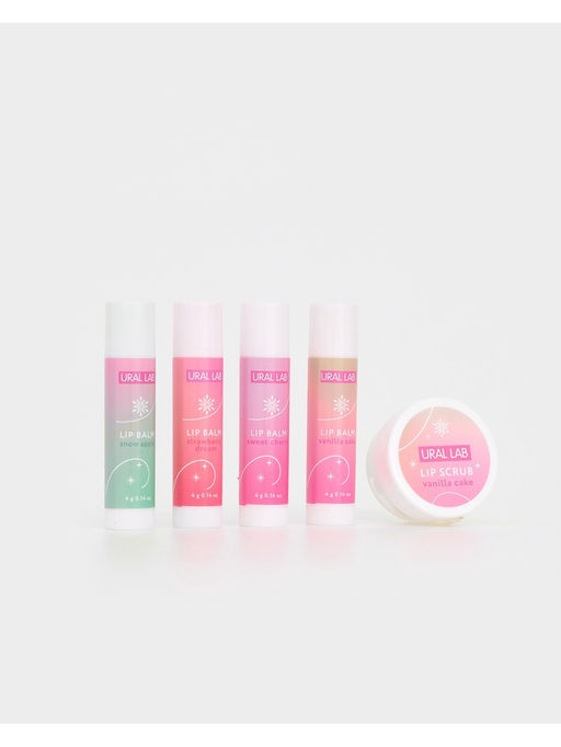 Подарочный набор новогодний Winter Fantasy, 4 бальзама и скраб для губ, URAL LAB