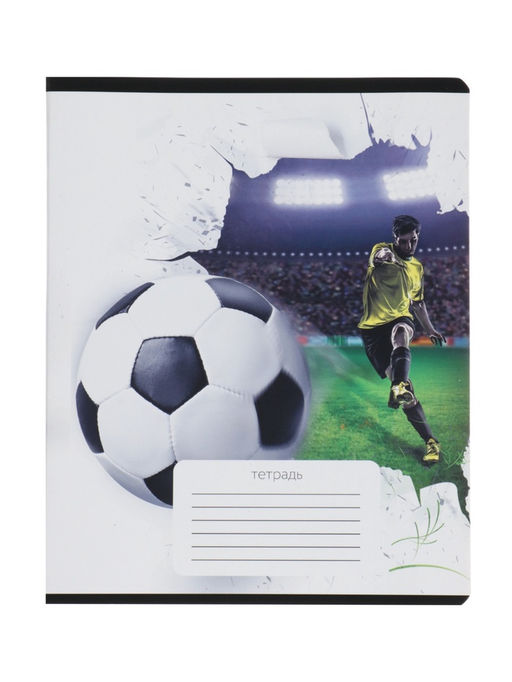 Цена за 6 шт. Тетрадь 12 листов в клетку, Calligrata «Футбол», МИКС