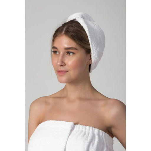 Набор для сауны Экономь и Я: полотенце-парео 68*150см+чалма, белый,100%хл, 320 г/м2  фото 6