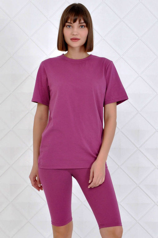 Арт. 2715 Костюм с велосипедками 42-50 (5 шт) Цвет:верх-фуксия, низ-фуксия - Калинка фото 20