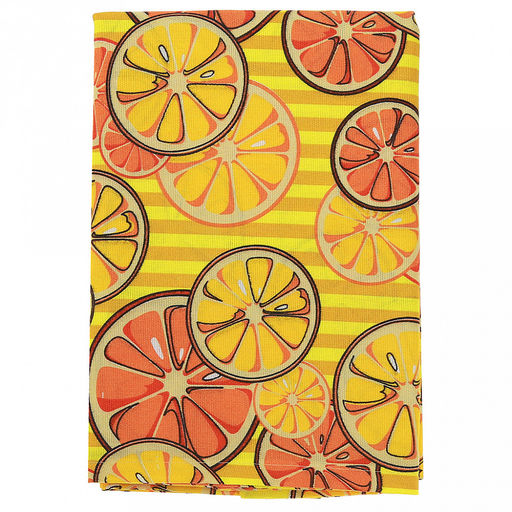 Скатерть 240х145см "Апельсины, вид 5", длина стола до 200см, на 10-12 персон, рогожка (хлопок 100%) 171г/м2, упаковка классическая, пакет ПВХ 25х41см, "Домашняя мода" (Россия)