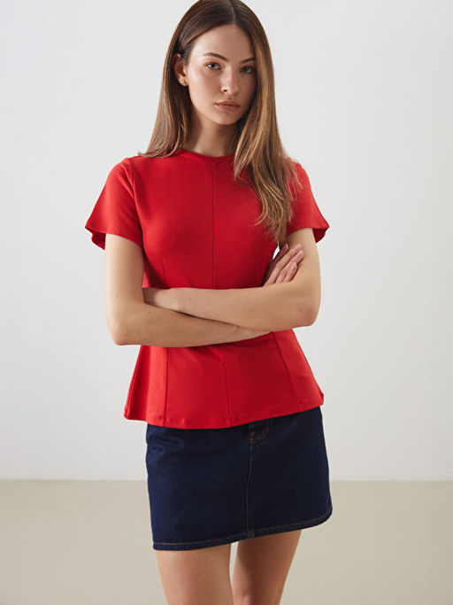 Bisiklet Yaka Kad?n Ti??rt