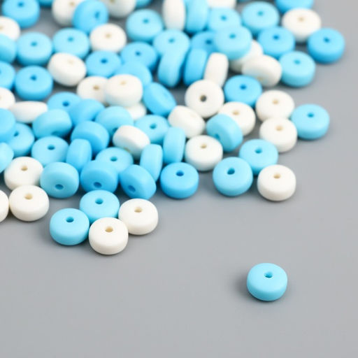 Бусины для творчества PVC «Колечки. Морская пена», набор 112 шт., 0.7×0.7×0.3 см