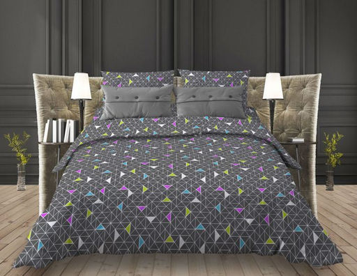 Наволочка 60*60 см, бязь Комфорт (Треугольники, темно-серый)