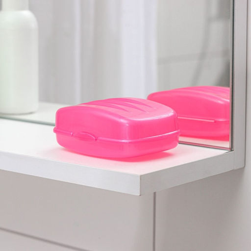 Цена за 4 шт. Мыльница с крышкой Радиан «Дорожная», пластик, 10×7×4.5 см, МИКС