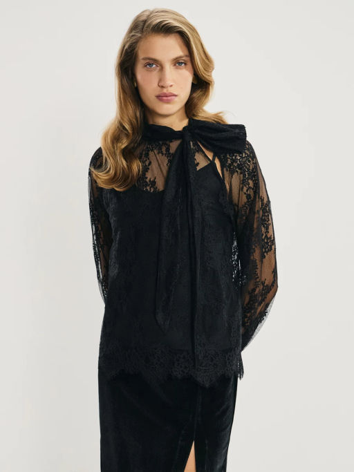 Блузка из кружева с бантом / Zarina