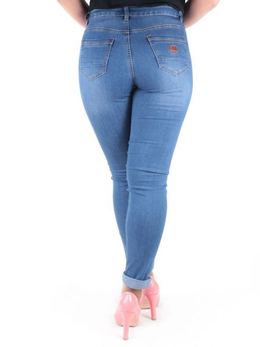 L0132 BLUE Джинсы зауженные женские Vickys Love - Фабричный китай фото 6