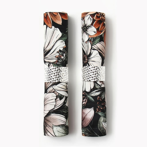 Набор салфеток с декоративными кольцами Этель Meadow flower, 40?40 см - 2 шт., 100% хлопок, саржа