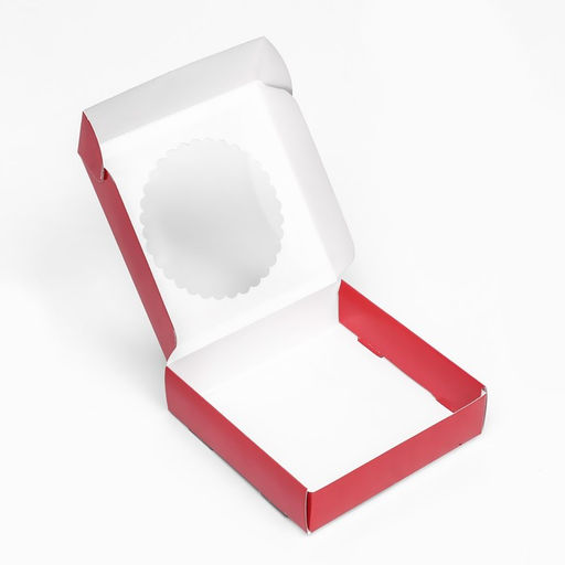 Цена за 3 шт. Подарочная коробка складная с окном «С Новым годом», 11.5×11.5×3 см