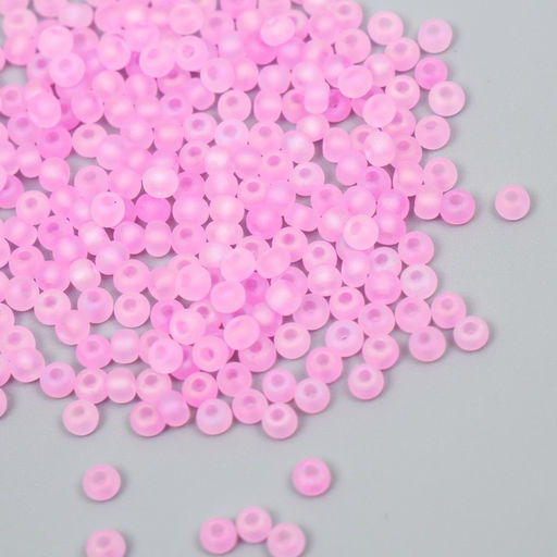 Цена за 2 шт. Бисер стекло 8/0 «Матовый полупрозрачный. Розовый зефир», 10 г