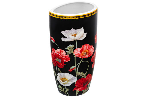 Ваза 1,5 л 12,5*9,5*22 см Маки на черном NEW BONE CHINA - Elan gallery фото 9