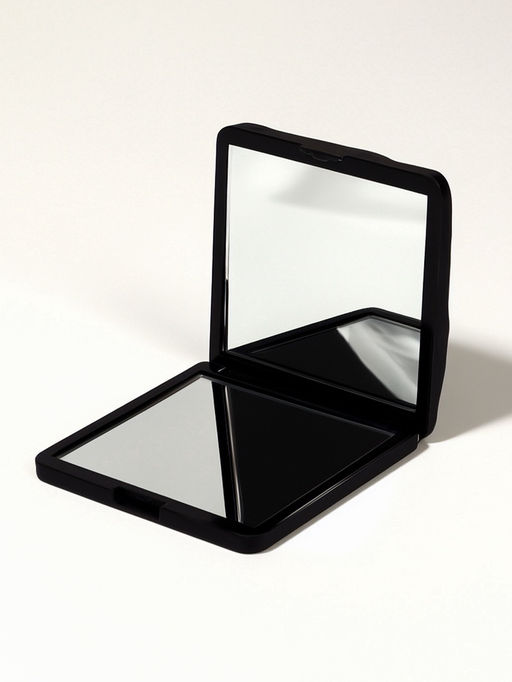 Зеркало складное «Волна», 7×7 см, с увеличением х2, чёрное