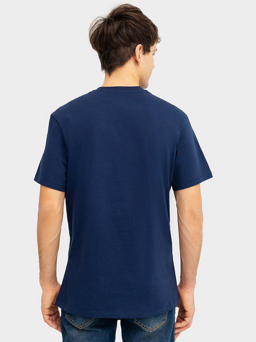 Футболка мужская синяя с принтом - Mark formelle фото 4