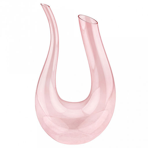 Декантер для вина стеклянный "Карамель" 1,7л, 19,7х11х34,4см, 2 горла: 4,5х4см, 1,8х1,3см, основание 8х6,5см, розовый прозрачный (Китай)