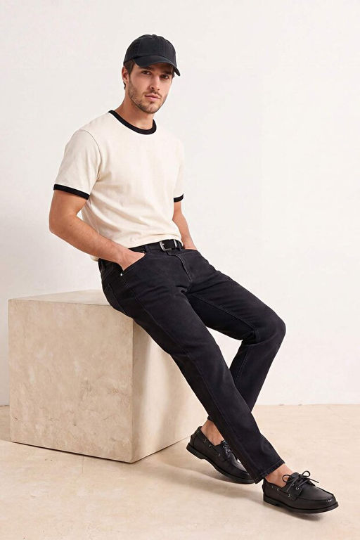 Siyah Normal Kal_p/Regular Fit Erkek Jeans TMNSS26JE00005 - Trendyolmilla фото 2