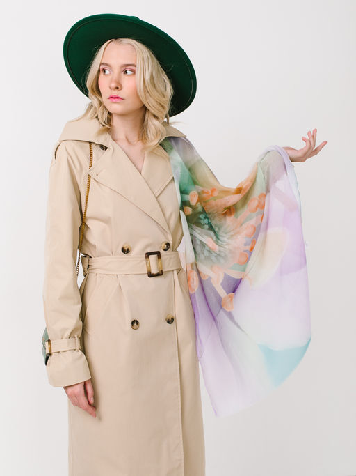 Большой, мягкий, тонкий и очень нежный двусторонний палантин с рисунком в стиле арт-деко - Tantino фото 4