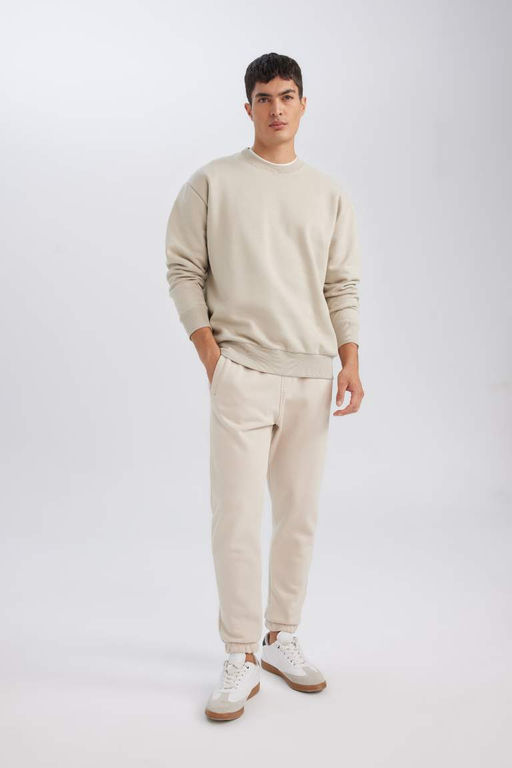 Фланелевые толстые спортивные штаны стандартной посадки с карманами и эластичными штанинами - Defacto фото 2