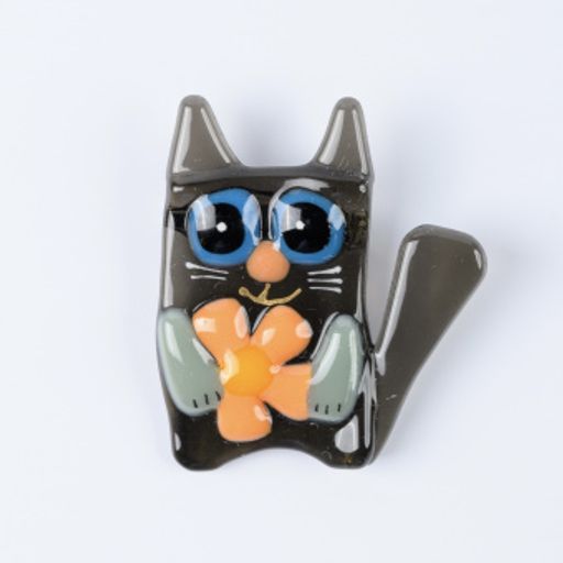 Брошь Кот с цветком - Стрекоза фото 6