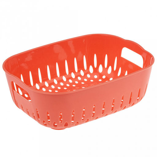 Лоток пластмассовый с решетчатой вставкой (дуршлаг) для мытья и хранения овощей, фруктов и ягод, 1,4л 18х14см h8см, с крышкой, цвета в ассортименте: белый; коралловый; зеленый, в п/эт пакете (Китай)