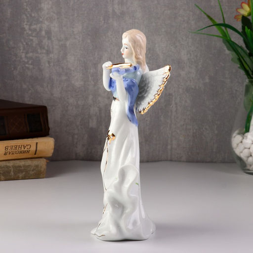 Фигура керамика «Ангел-девушка со скрипкой», 20.5×10×6.3 см
