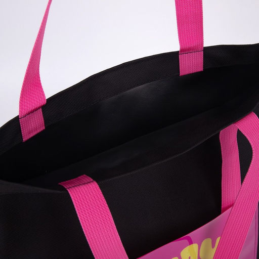 Сумка текстильная шоппер STAY WEIRD с карманом, 35 х 0,5 х 40 см, черный - Nazamok фото 8