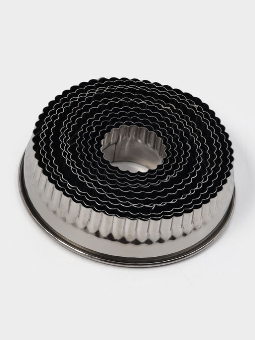 Формы для печенья Доляна «Волна», набор 12 шт., d=3.5-10.5 см, h=3 см, нержавеющая сталь