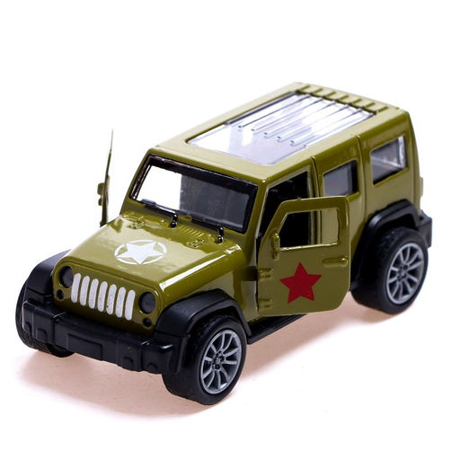 Машина металлическая Армия, 1:48, инерция, открываются двери, цвет зелёный - АвтоГрад фото 3