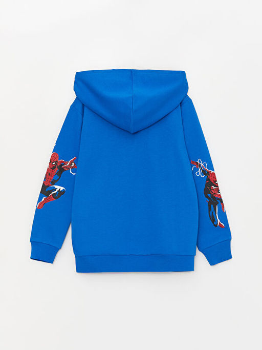 Kap??onlu Spiderman Bask?l? Uzun Kollu Erkek ?ocuk Fermuarl? Sweatshirt - Waikiki фото 2