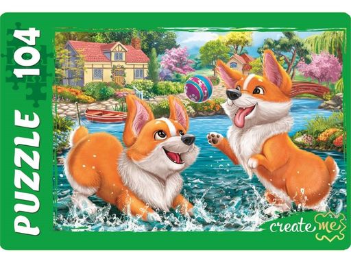 Puzzle 104 элемента "Забавные корги №2" (П104-6504)